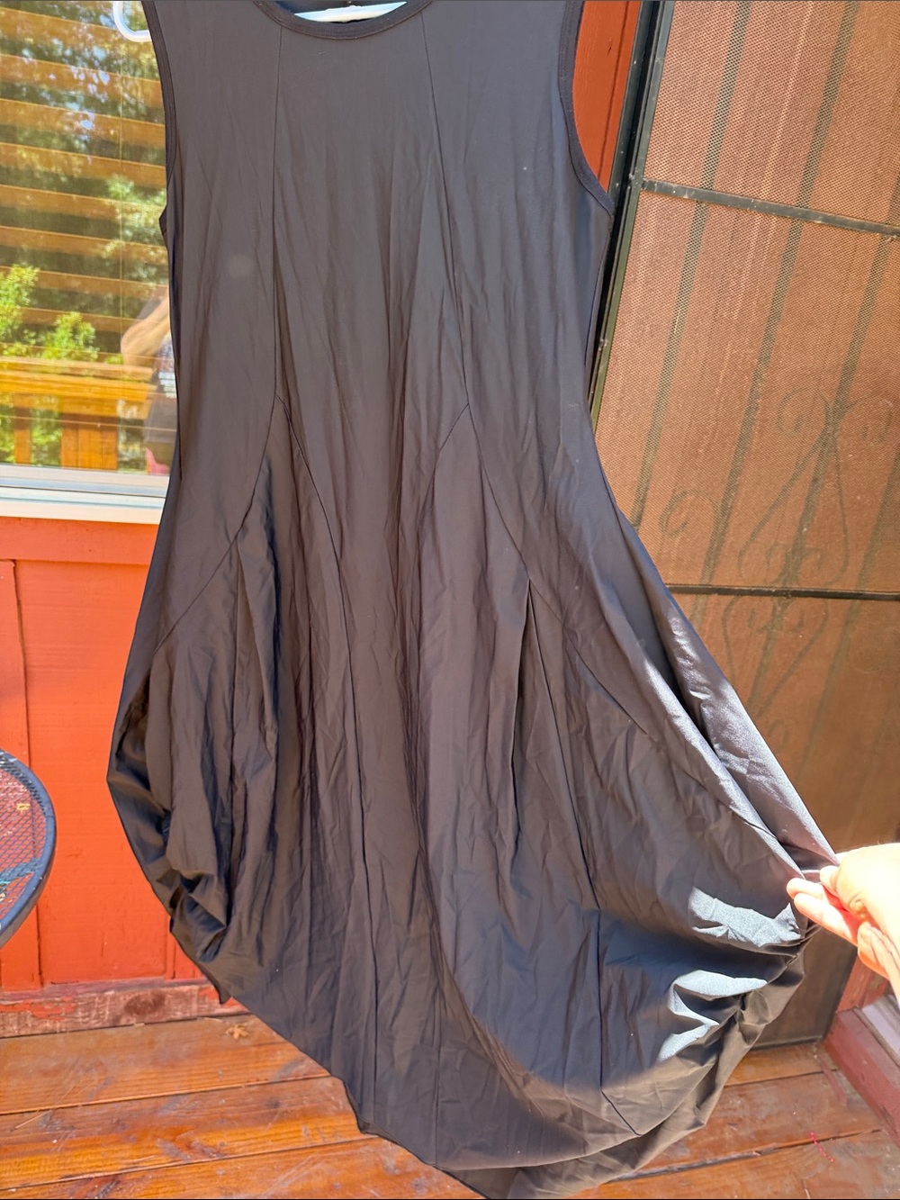Sleeveless Black Maxi Dress with Draped Detail - Picture 3 of 4